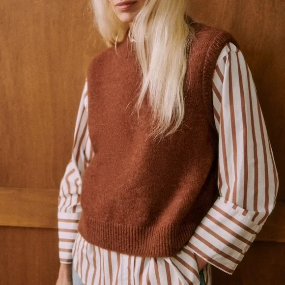 Sezane Brown Knit Vest - Picture 3 of 6